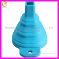 Blue color silicone rubber foldable funnel, silicone funnel, silicone mini funnel for oil saucer water